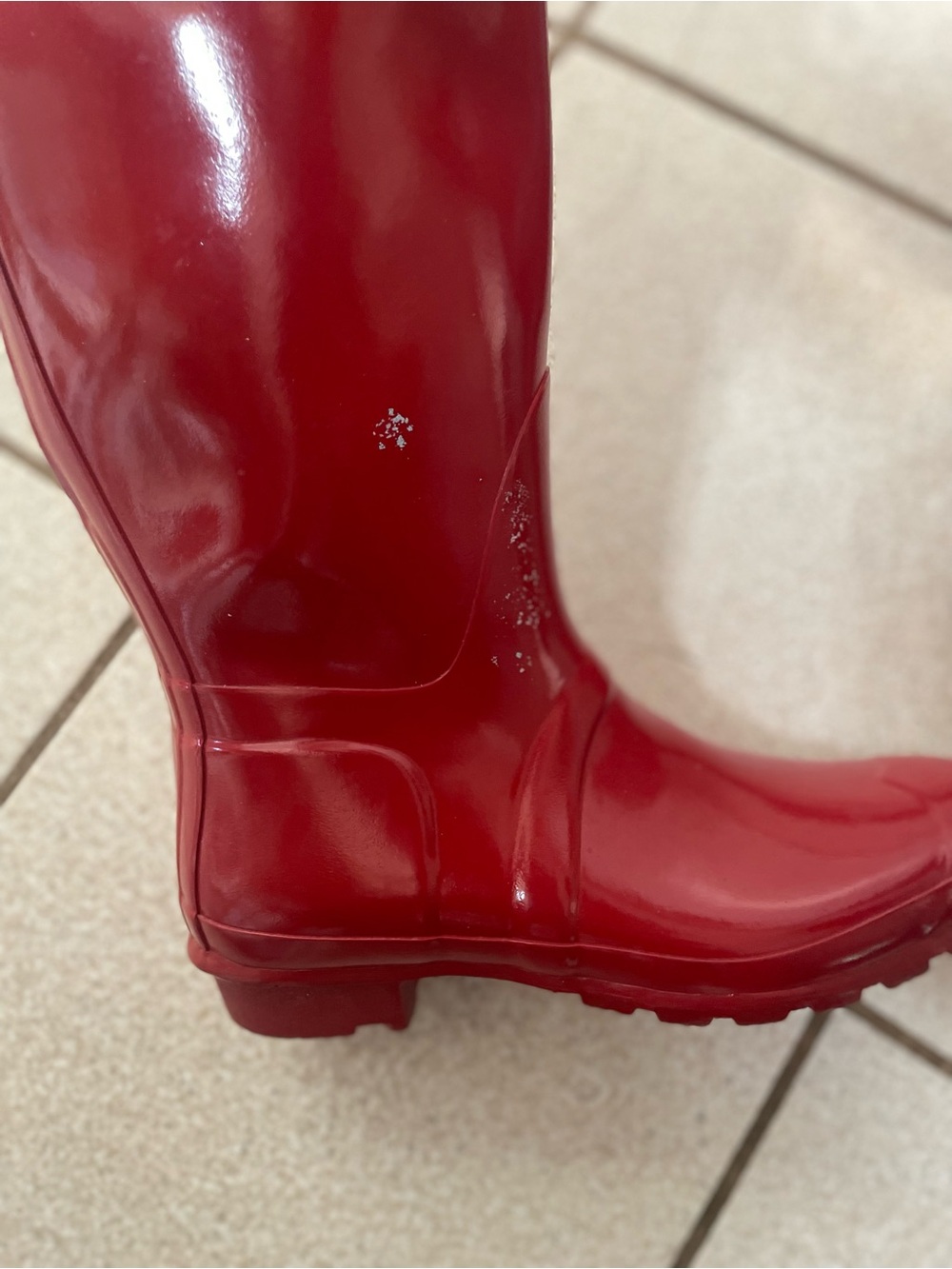 Hunter Red Tall Gloss Rain Boots - Picture 3 of 8